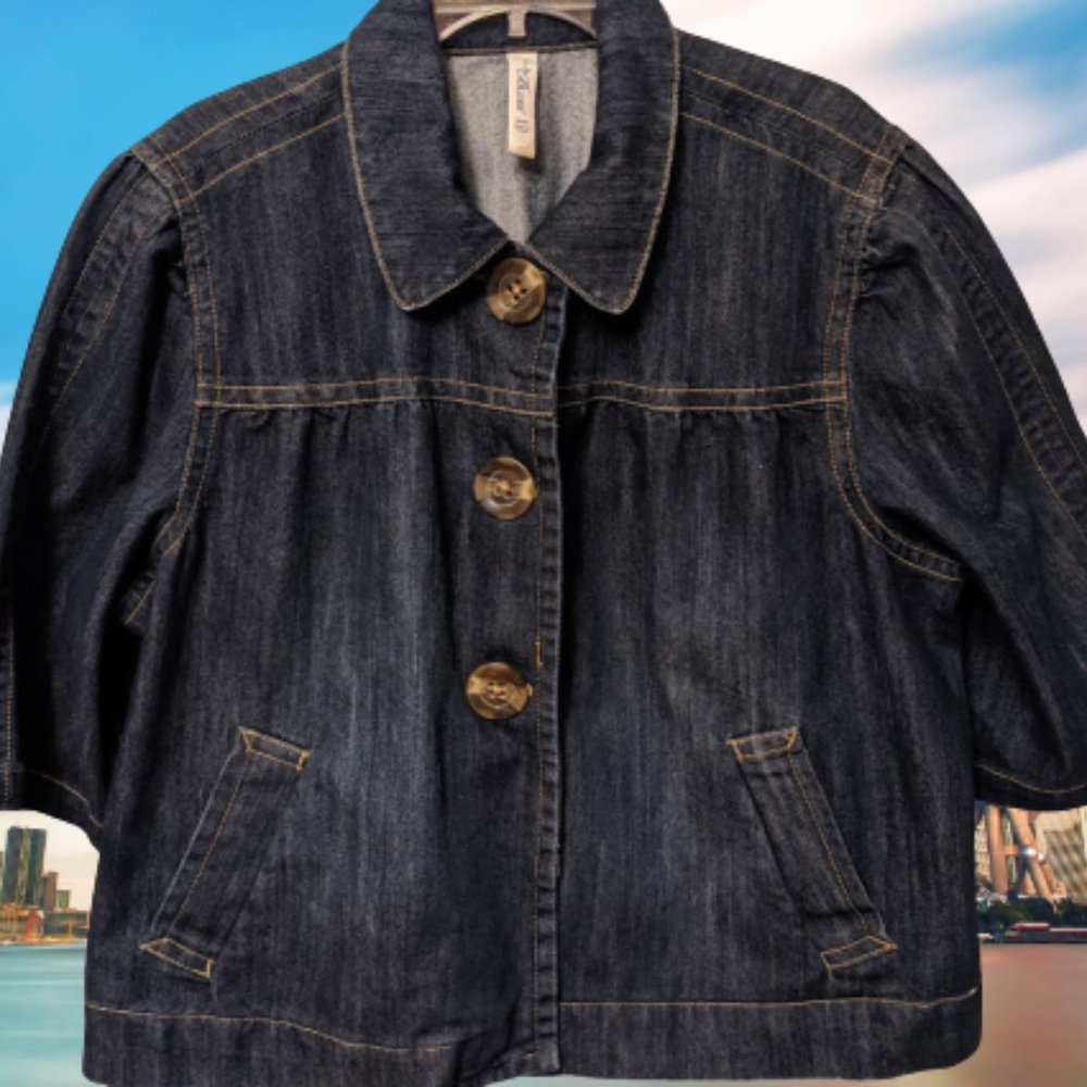 Plus Size LA Blues Babydoll Swing Jean Jacket